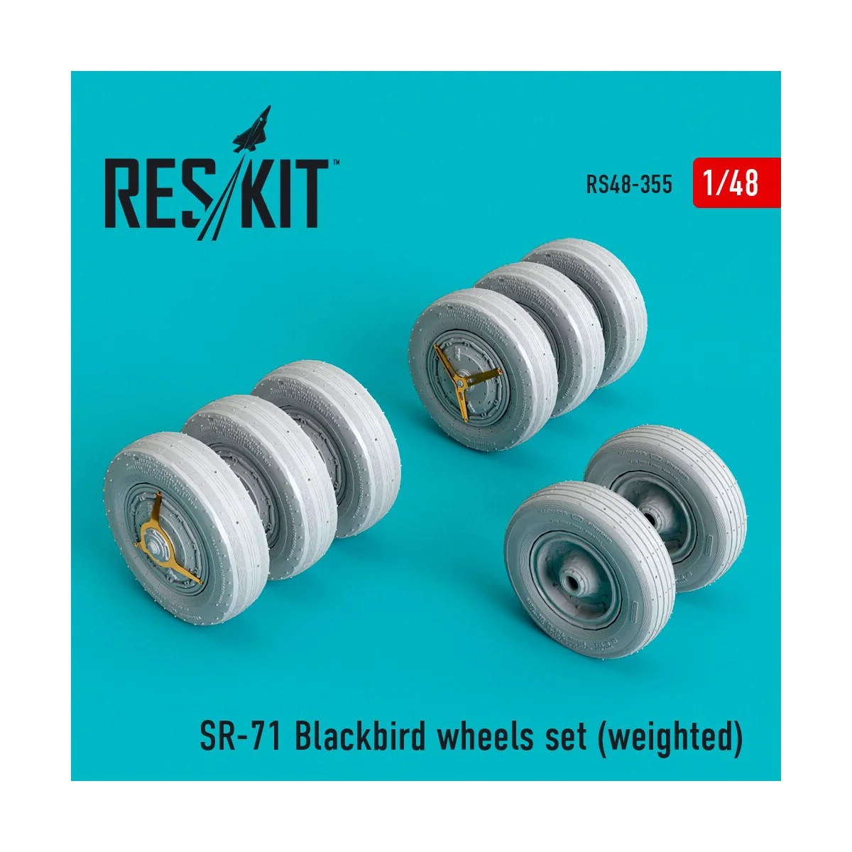 SR-71 Blackbird wheels set (weighted), 1/48 - ResKit Models RS48-0355