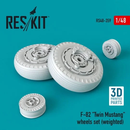 F-82 Twin Mustang (weighted) wheels set, 1/48 - ResKit Models RS48-...