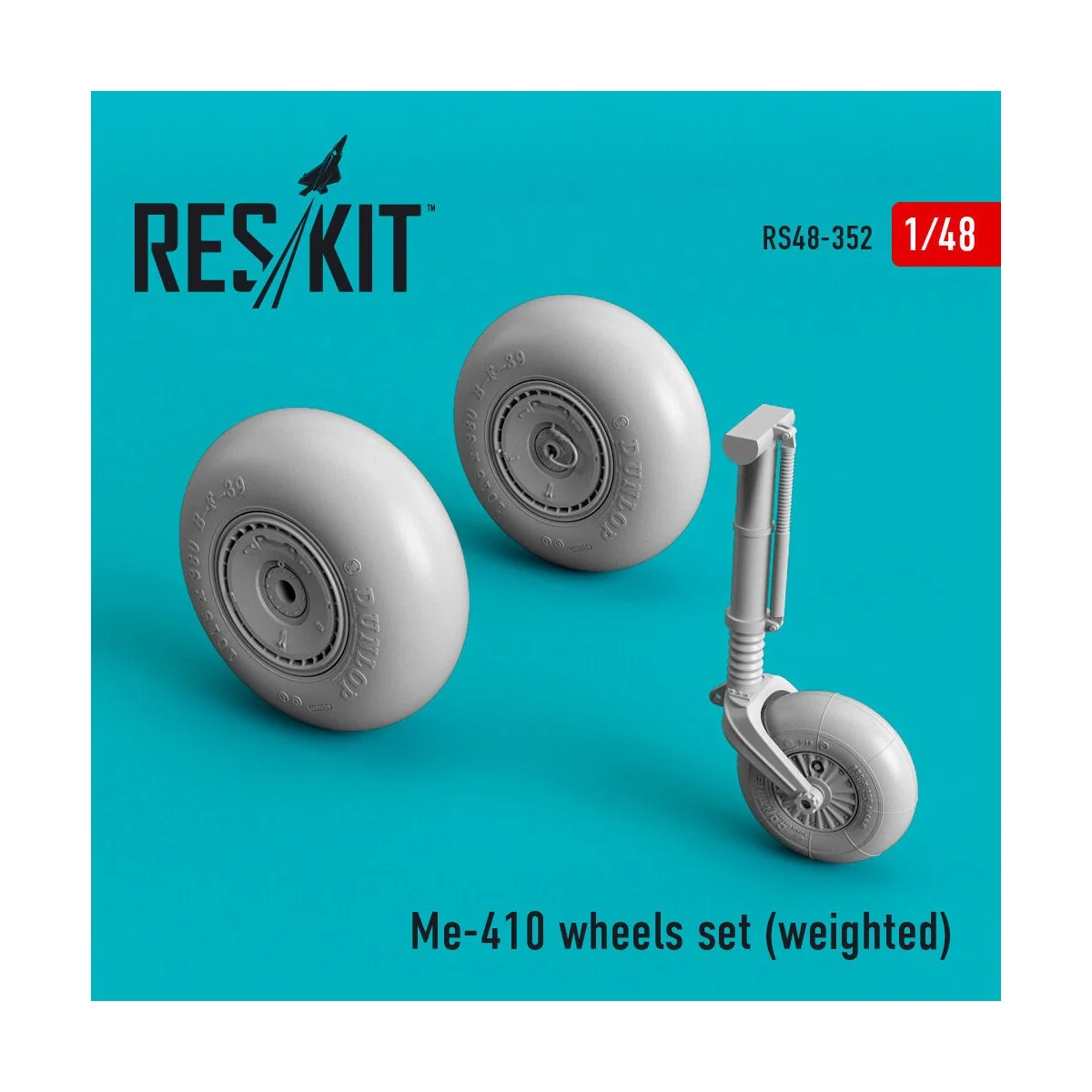 Me-410 wheels set (weighted) - ResKit Models RS48-0352