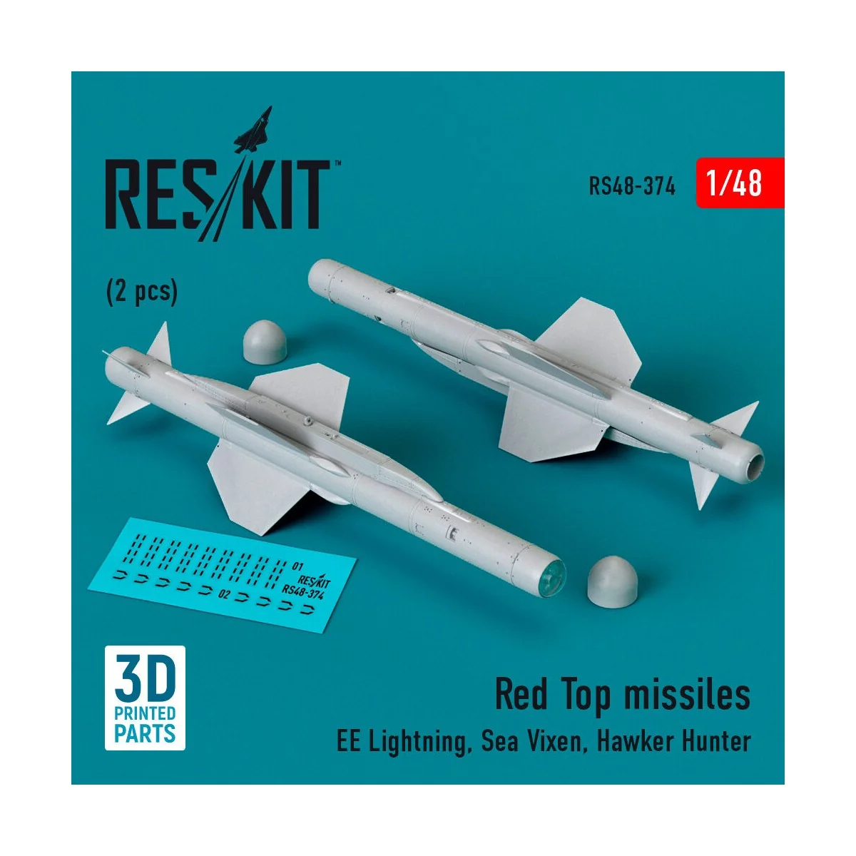 Red Top missiles (2pcs) (EE Lightning, Sea Vixen, Hawker Hunter) (3...