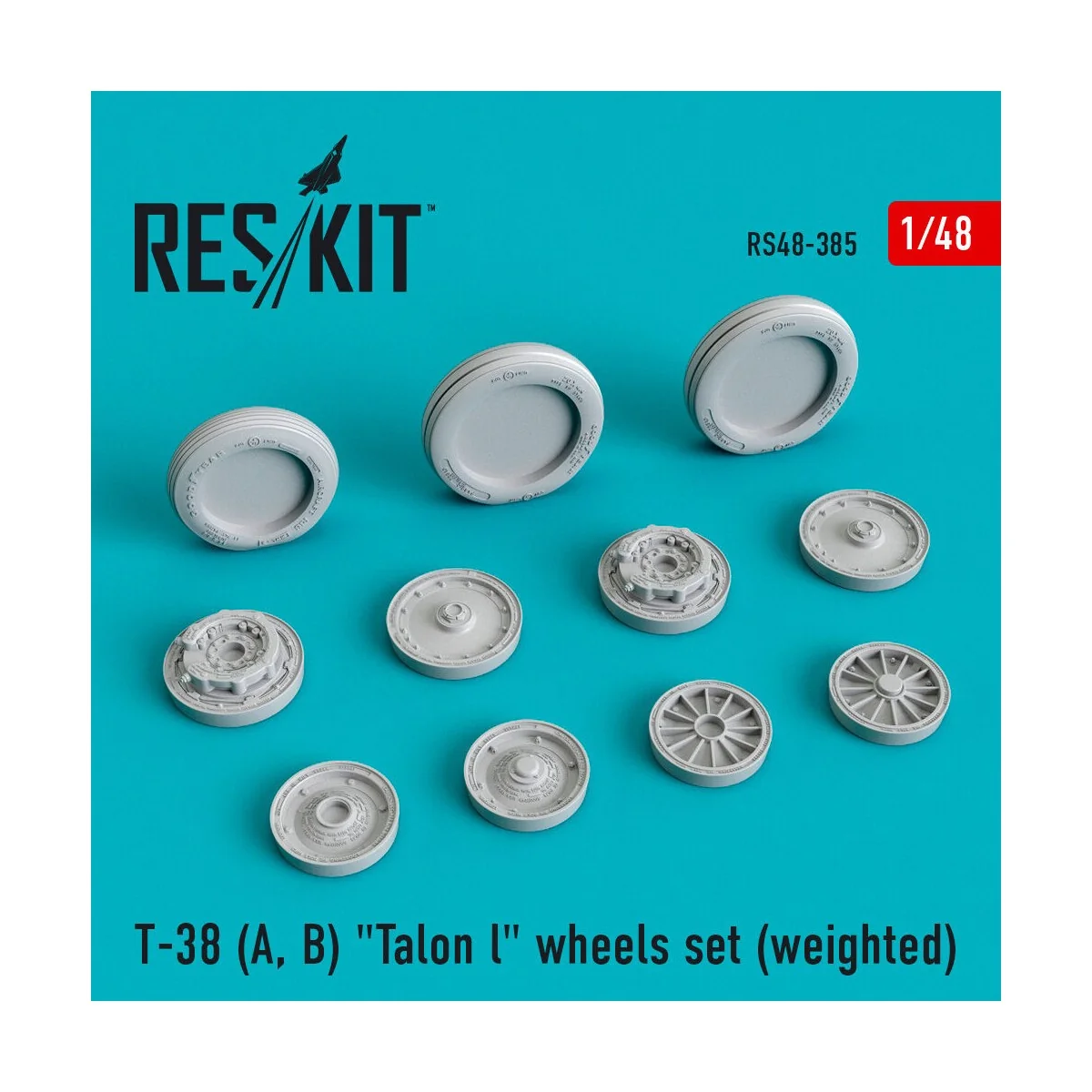T-38 (A, B) Talon l wheels set (weighted) - ResKit Models RS48-0385