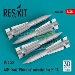 AIM-54A Phoenix missiles for F-14 (4pcs) (3D Printed), 1/48 - ResKi...
