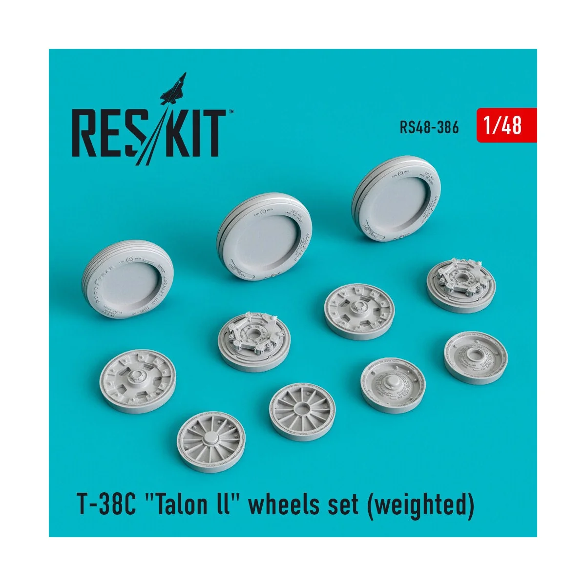 T-38C Talon ll wheels set (weighted), 1/48 - ResKit Models RS48-0386