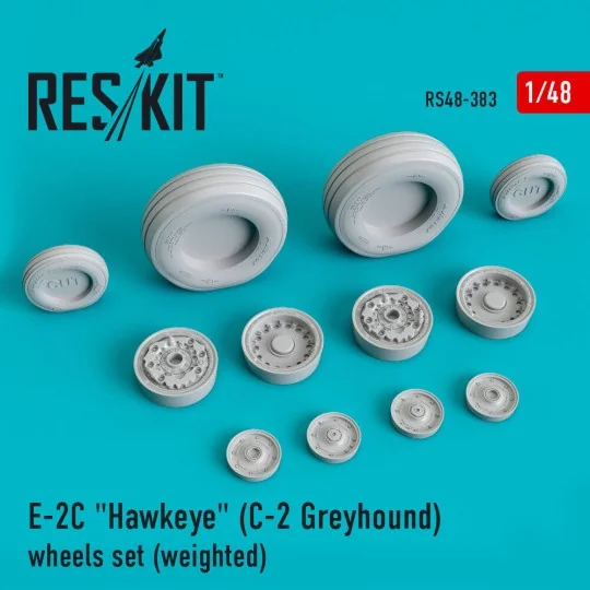 E-2C Hawkeye (C-2 Greyhound) wheels set (weighted), 1/48 - ResKit M... E-2C Hawkeye (C-2 Greyhound) wheels set (weighted), 1/48 - ResKit M...