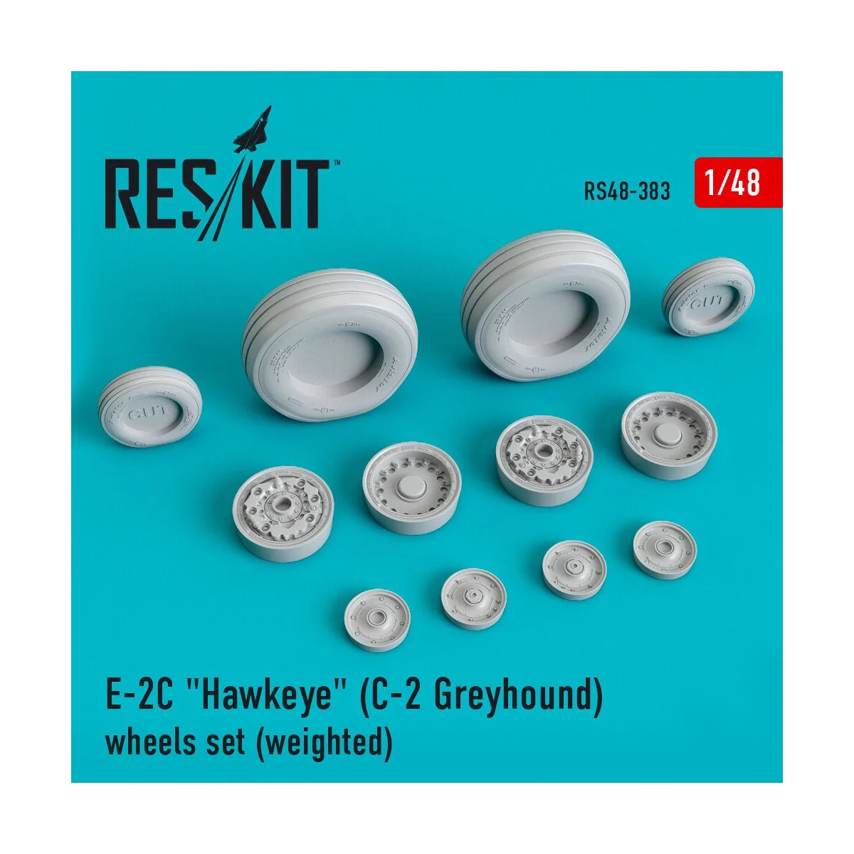 E-2C Hawkeye (C-2 Greyhound) wheels set (weighted) - ResKit Models ...