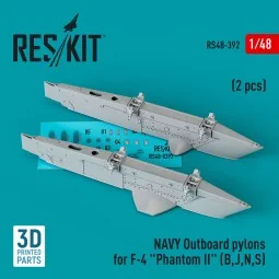 NAVY Outboard pylons for F-4 Phantom II (B, J, N, S) (2 pcs) (3D Pr...