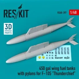 450 gal wing fuel tanks with pylons for F-105 Thunderchief (2 pcs) ...