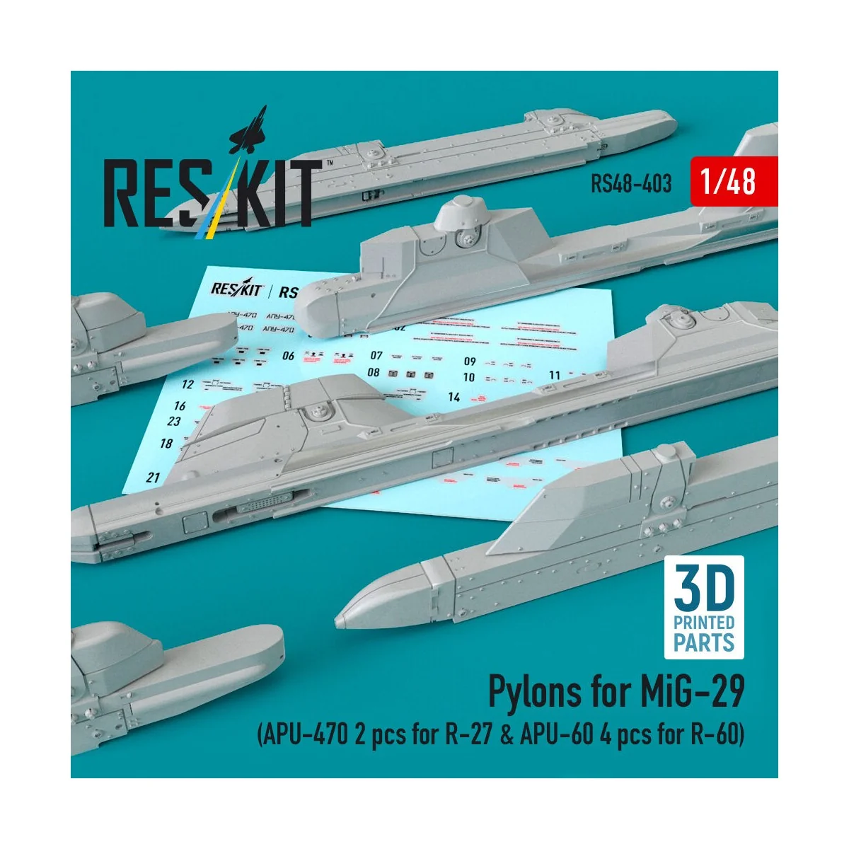 Pylons for MiG-29 (APU-470 2 pcs for R-27 & APU-60 4 pcs for R-60) ...