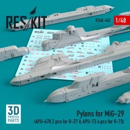 Pylons for MiG-29 (APU-470 2 pcs for R-27 & APU-73 4 pcs for R-73) ...