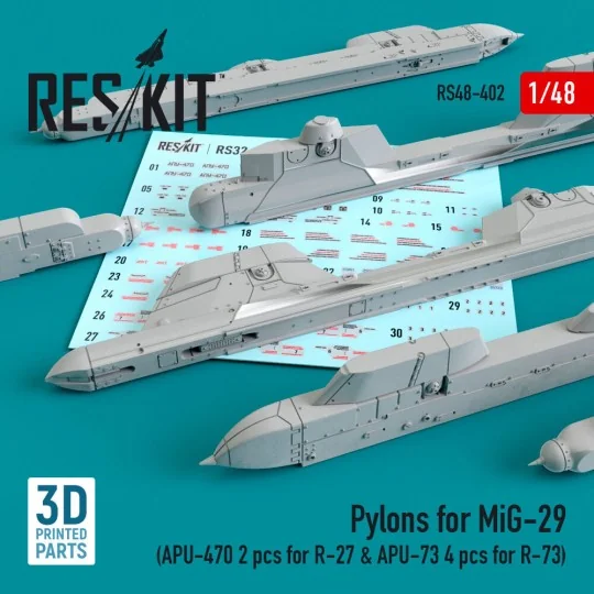 Pylons for MiG-29 (APU-470 2 pcs for R-27 & APU-73 4 pcs for R-73) ... Pylons for MiG-29 (APU-470 2 pcs for R-27 & APU-73 4 pcs for R-73) ...