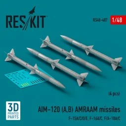 AIM-120 (A, B) AMRAAM missiles (4 pcs) (F-15A/C/D/E, F-16A/C, F/A-1...