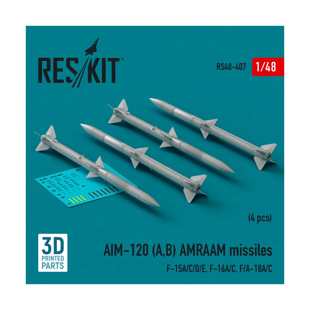 AIM-120 (A, B) AMRAAM missiles (4 pcs) (F-15A/C/D/E, F-16A/C, F/A-1...