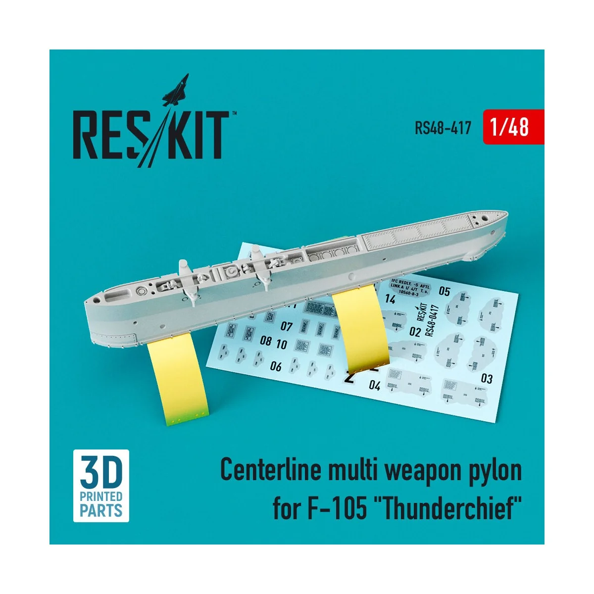 Centerline multi weapon pylon for F-105 Thunderchief (3D Printed) -...