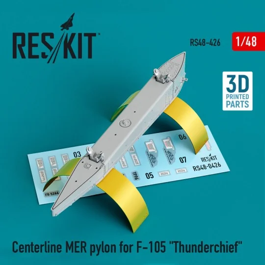 Centerline MER pylon for F-105 Thunderchief (3D Printed) - ResKit M...