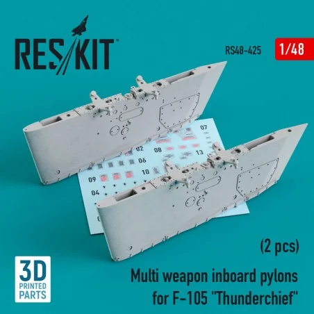 Multi weapon inboard pylons for F-105 Thunderchief (2 pcs) (3D Prin...