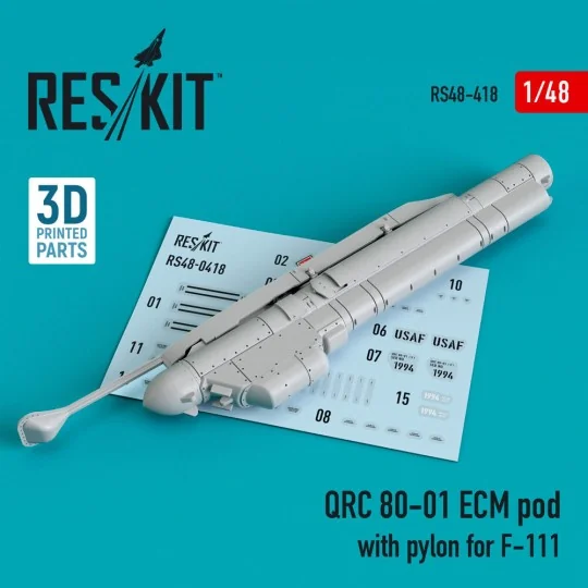 QRC 80-01 ECM pod with pylon for F-111 (3D Printed), 1/48 - ResKit ...