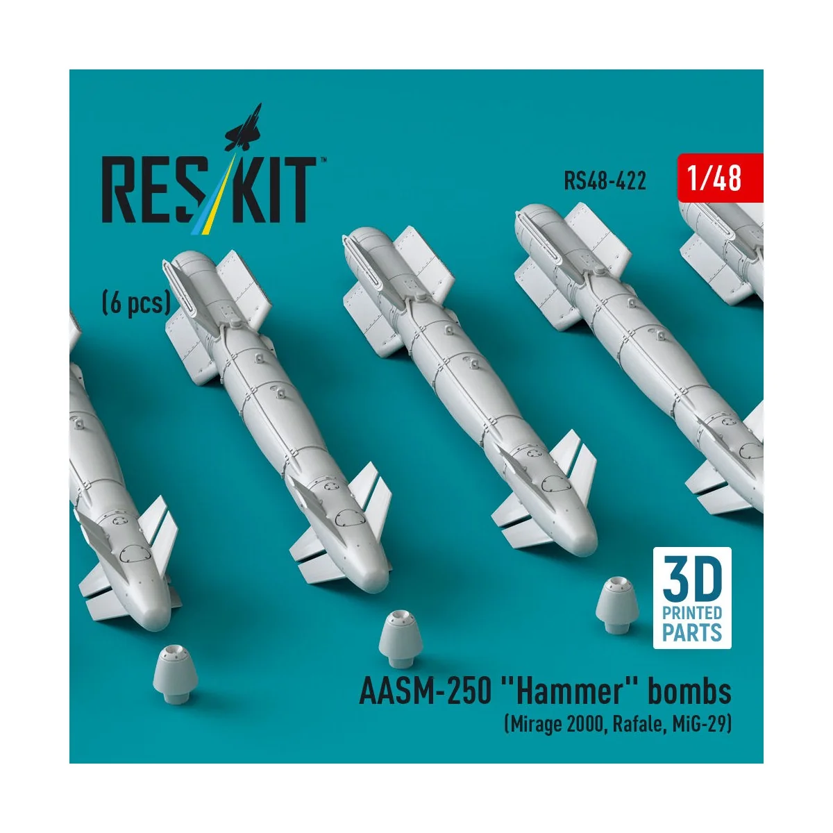 AASM-250 Hammer (6 pcs) (Mirage 2000, Rafale, MiG-29) (3D Printed),... AASM-250 Hammer (6 pcs) (Mirage 2000, Rafale, MiG-29) (3D Printed),...
