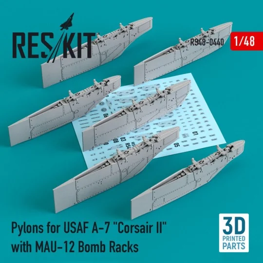 Pylons for USAF A-7 Corsair II with MAU-12 Bomb Racks (3D Printed),... Pylons for USAF A-7 Corsair II with MAU-12 Bomb Racks (3D Printed),...