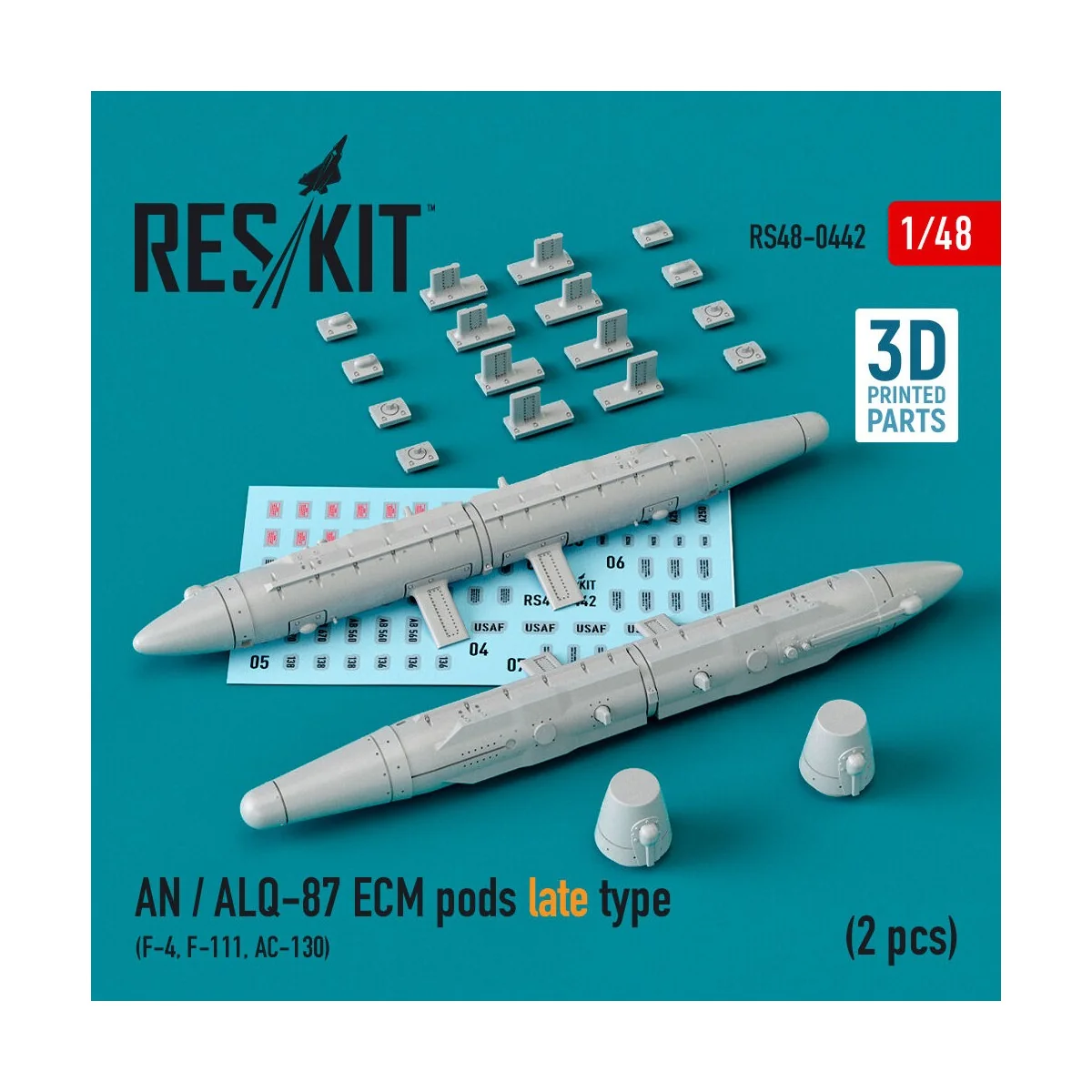 AN / ALQ-87 ECM pods late type (2 pcs) (F-4, F-111, AC-130) (3D Pri...