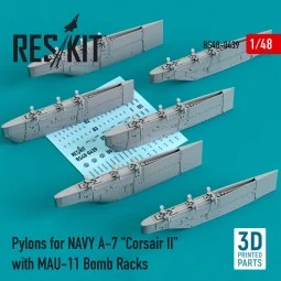 Pylons for NAVY A-7 Corsair II with MAU-11 Bomb Racks (3D Printed) ...