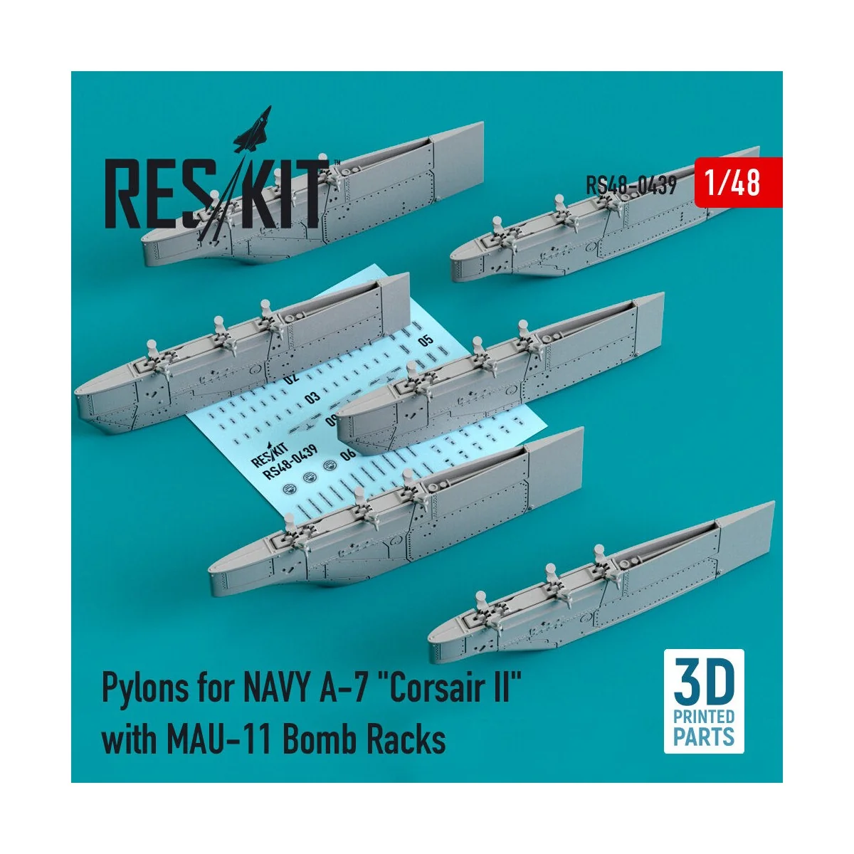 Pylons for NAVY A-7 Corsair II with MAU-11 Bomb Racks (3D Printed),... Pylons for NAVY A-7 Corsair II with MAU-11 Bomb Racks (3D Printed),...