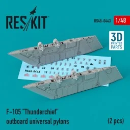 F-105 Thunderchief outboard universal pylons (2 pcs) (3D Printed), ...