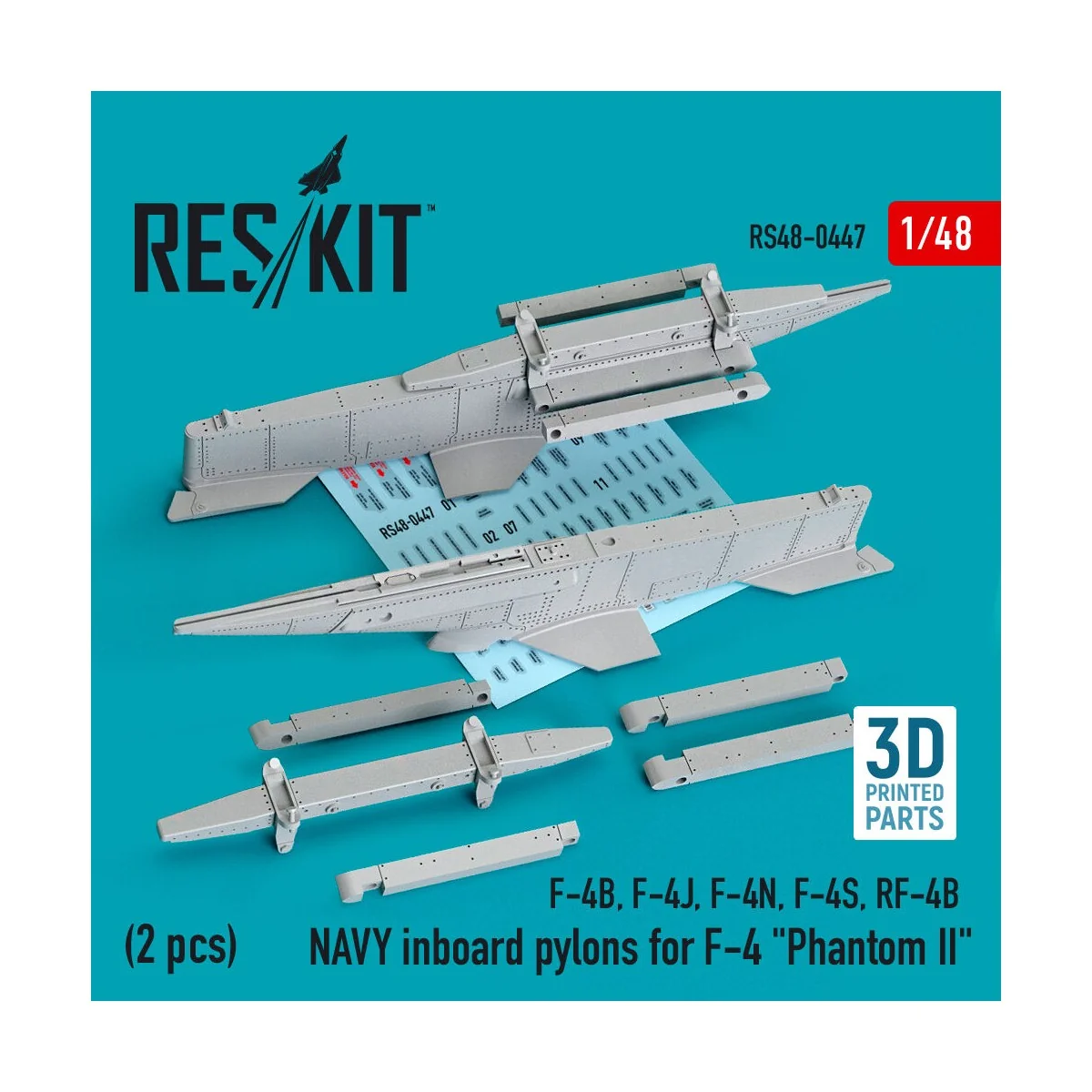 NAVY inboard pylons for F-4 Phantom II (2 pcs) (F-4B, F-4J, F-4N, F... NAVY inboard pylons for F-4 Phantom II (2 pcs) (F-4B, F-4J, F-4N, F...