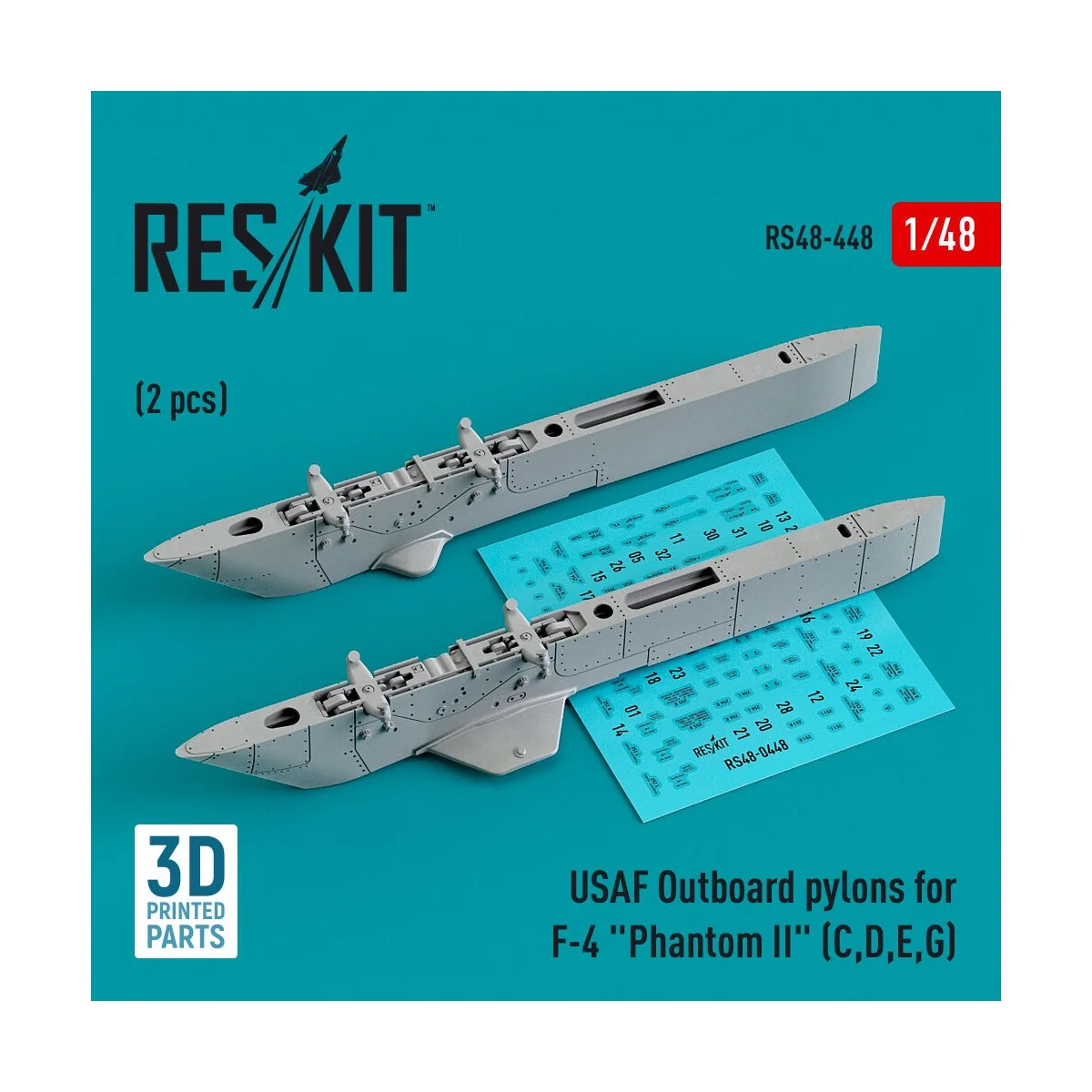 USAF Outboard pylons for F-4 Phantom II (C, D, E, G) (2 pcs) (3D Pr... USAF Outboard pylons for F-4 Phantom II (C, D, E, G) (2 pcs) (3D Pr...