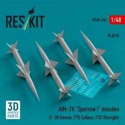AIM-7A Sparrow I missiles (4 pcs) (F-3H Demon, F7U Cutlass, F3D Sky...