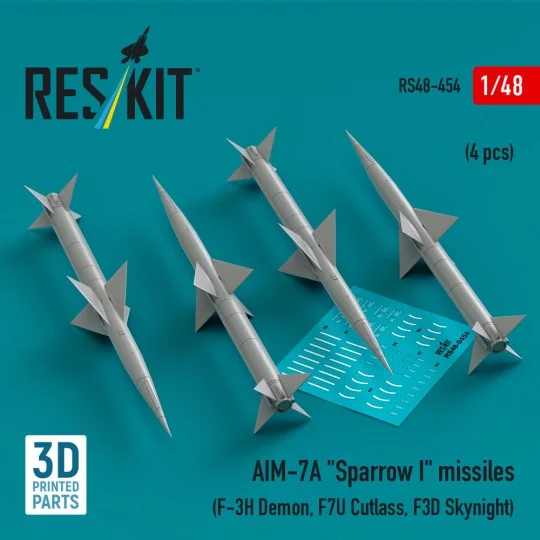 AIM-7A Sparrow I missiles (4 pcs) (F-3H Demon, F7U Cutlass, F3D Sky...