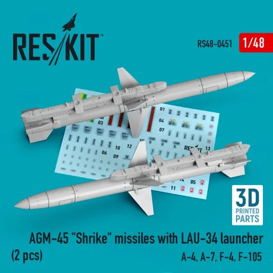 AGM-45 Shrike missiles with LAU-34 launcher (2 pcs) (A-4, A-7, F-4,...
