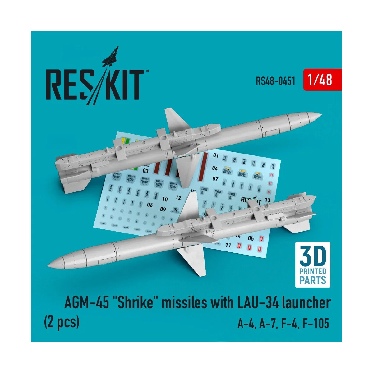 AGM-45 Shrike missiles with LAU-34 launcher (2 pcs) (A-4, A-7, F-4,...