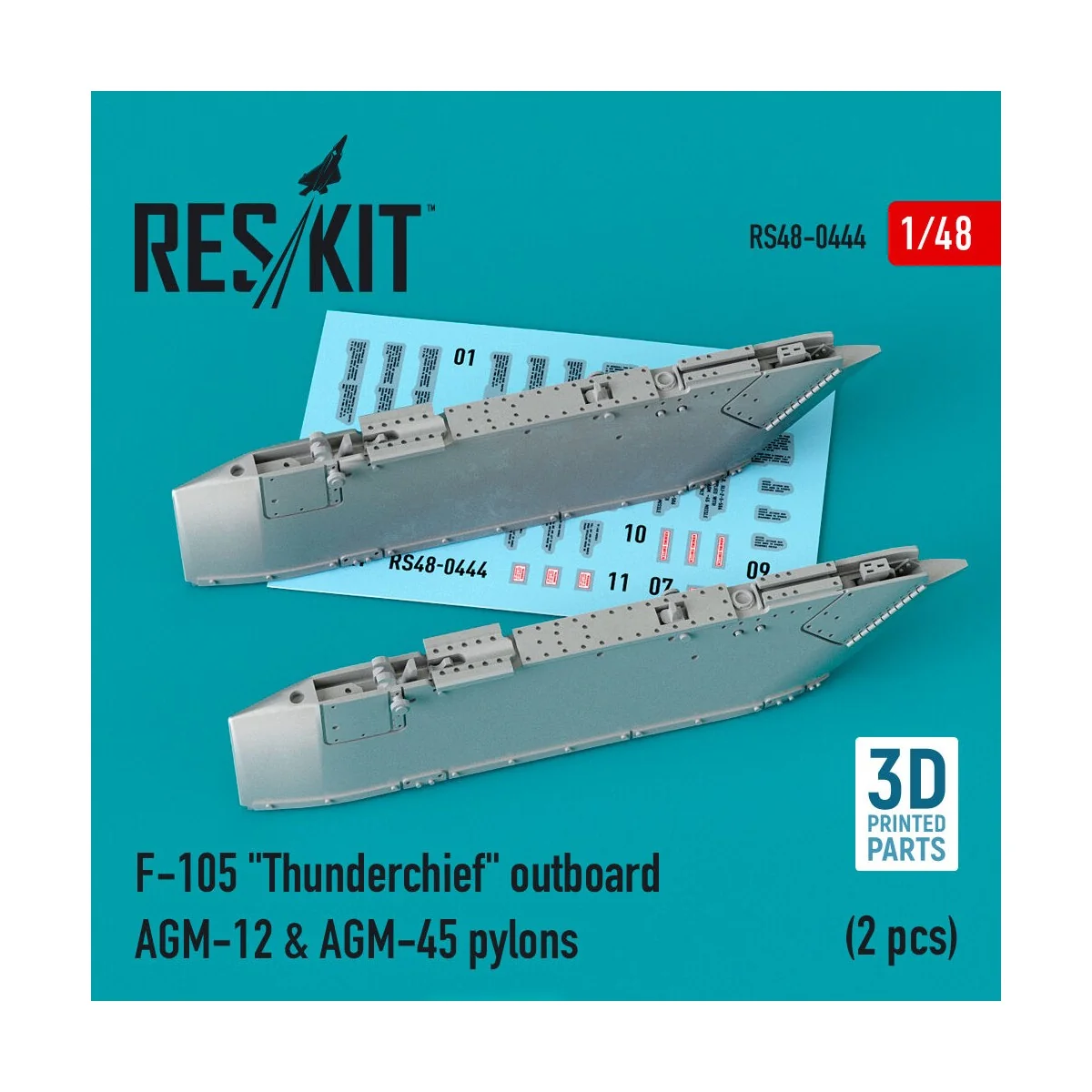 F-105 Thunderchief outboard AGM-12 & AGM-45 pylons (2 pcs) (3D Prin... F-105 Thunderchief outboard AGM-12 & AGM-45 pylons (2 pcs) (3D Prin...