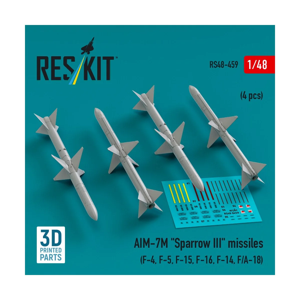 AIM-7M Sparrow III missiles (4 pcs) (F-4, F-5, F-15, F-16, F-14, F/...