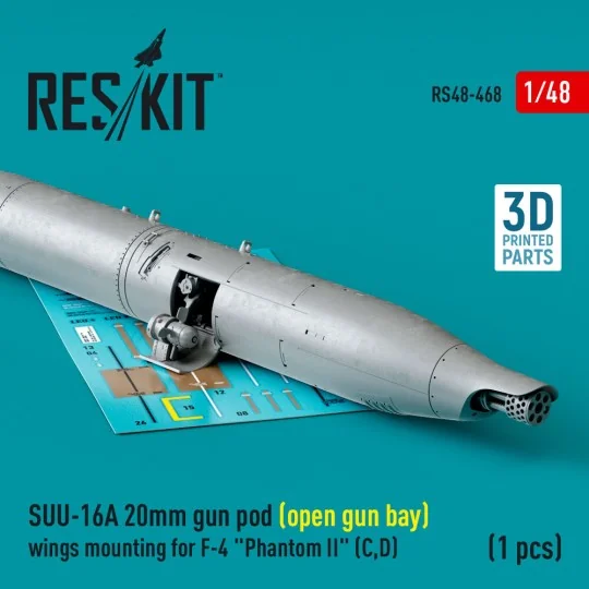 SUU-16A 20mm gun pod (open gun bay) wings mounting for F-4 Phantom ...