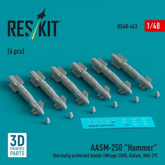 AASM-250 Hammer thermally protected bombs (6 pcs) (Mirage 2000, Raf... AASM-250 Hammer thermally protected bombs (6 pcs) (Mirage 2000, Raf...