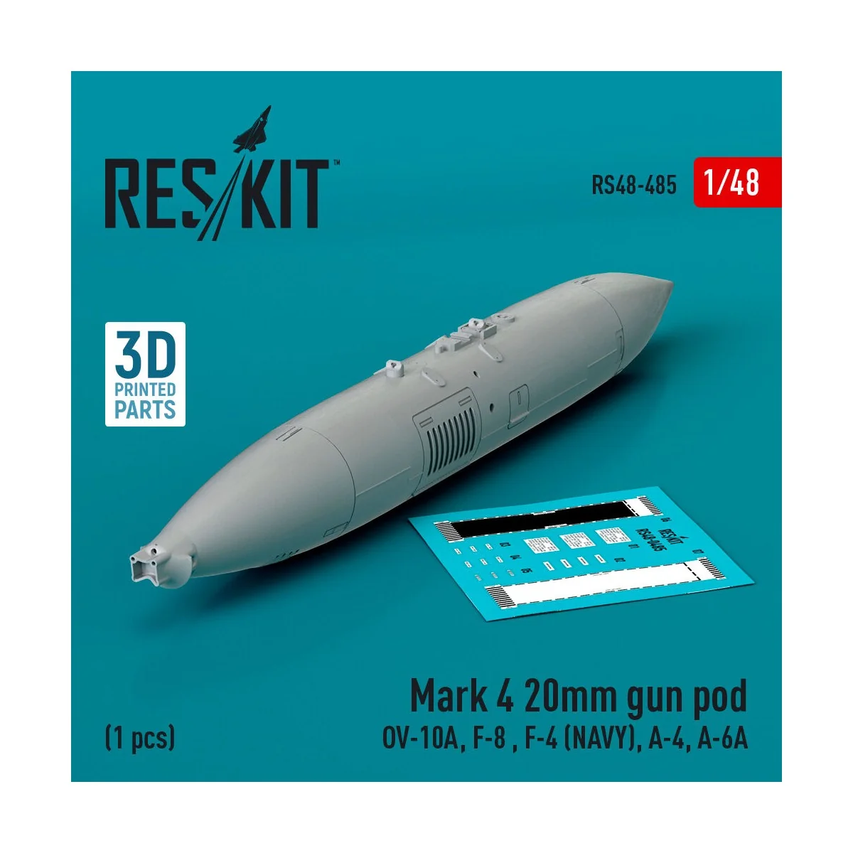 Mark 4 20mm gun pod (OV-10A, F-8 , F-4 (USN), A-4, A-6A) (1 pcs) (3...