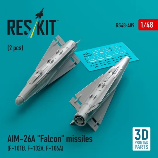 AIM-26A Falcon missiles (2 pcs) (F-101B, F-102A, F-106A) (3D Printe... AIM-26A Falcon missiles (2 pcs) (F-101B, F-102A, F-106A) (3D Printe...