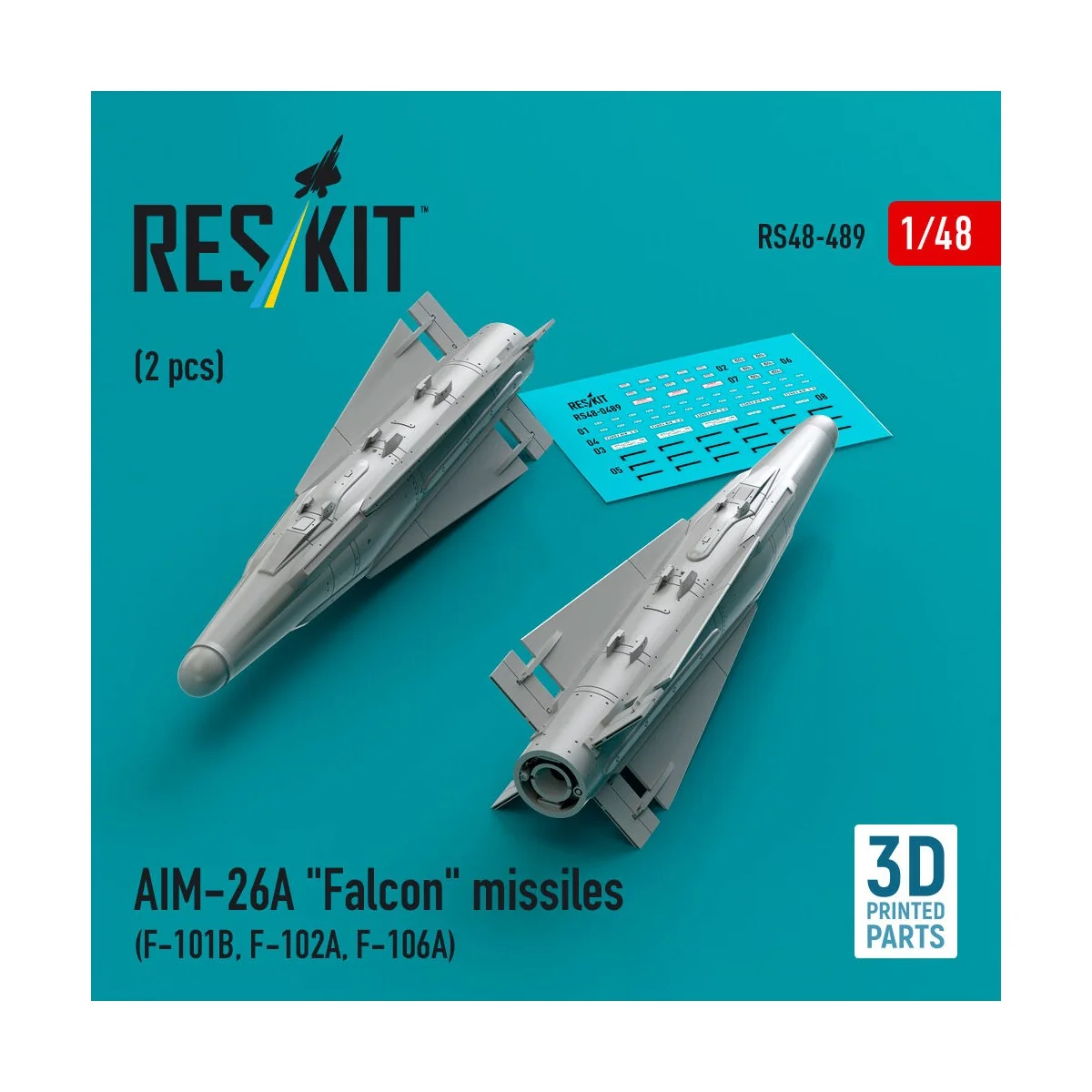 AIM-26A Falcon missiles (2 pcs) (F-101B, F-102A, F-106A) (3D Printe... AIM-26A Falcon missiles (2 pcs) (F-101B, F-102A, F-106A) (3D Printe...