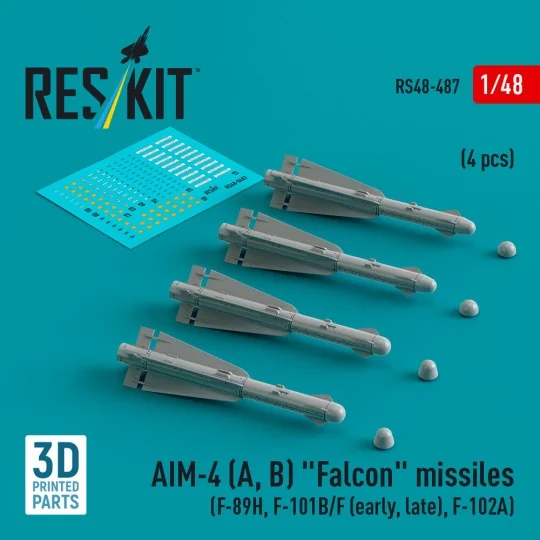 AIM-4 (A, B) Falcon missiles (4 pcs) (F-89H, F-101B/F (early, late)... AIM-4 (A, B) Falcon missiles (4 pcs) (F-89H, F-101B/F (early, late)...