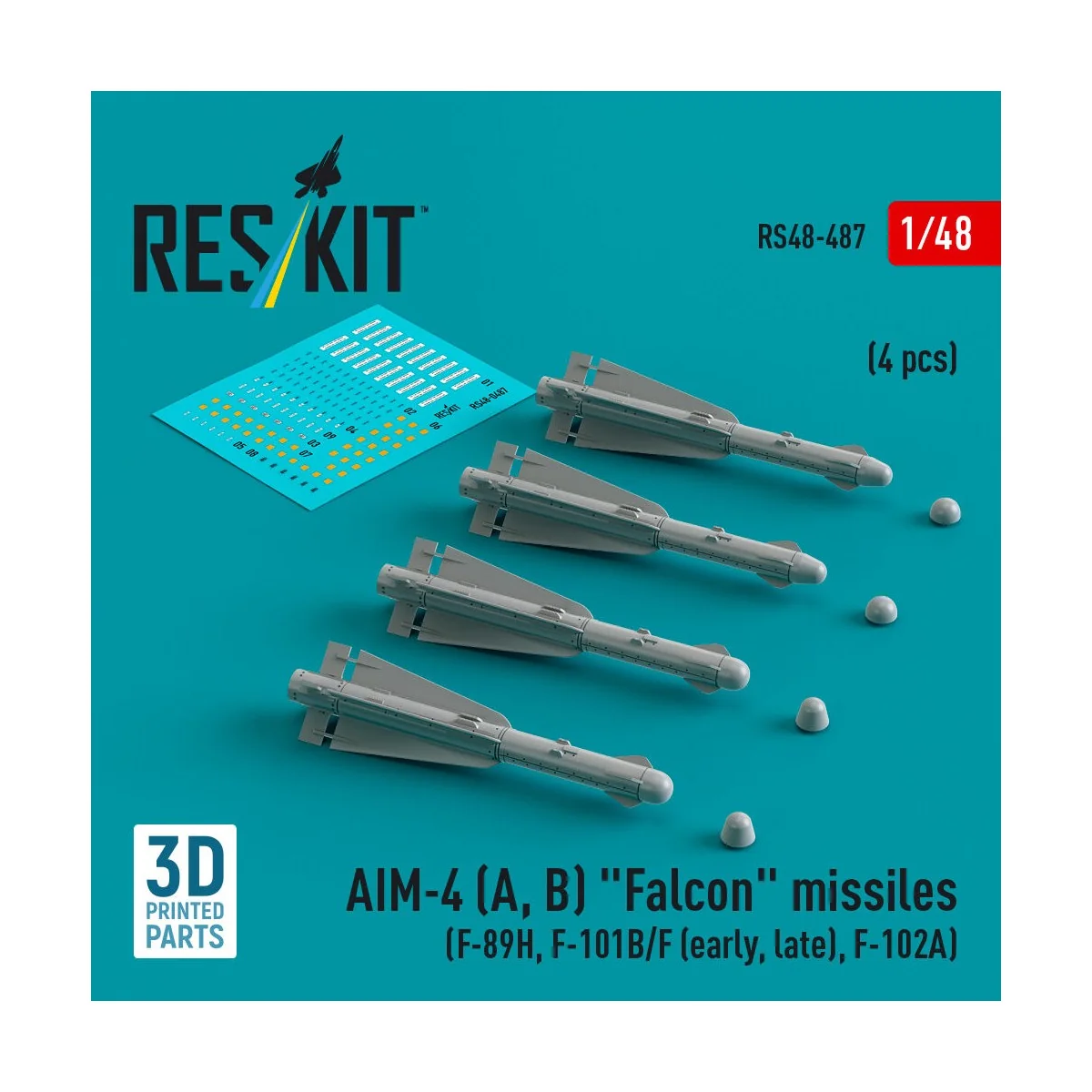 AIM-4 (A, B) Falcon missiles (4 pcs) (F-89H, F-101B/F (early, late)...
