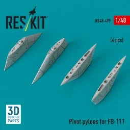 Pivot pylons for FB-111 (4 pcs) (3D Printed) - ResKit Models RS48-0499