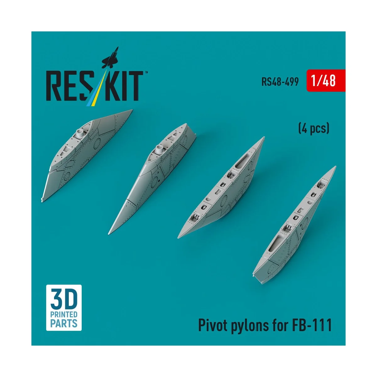 Pivot pylons for FB-111 (4 pcs) (3D Printed) - ResKit Models RS48-0499