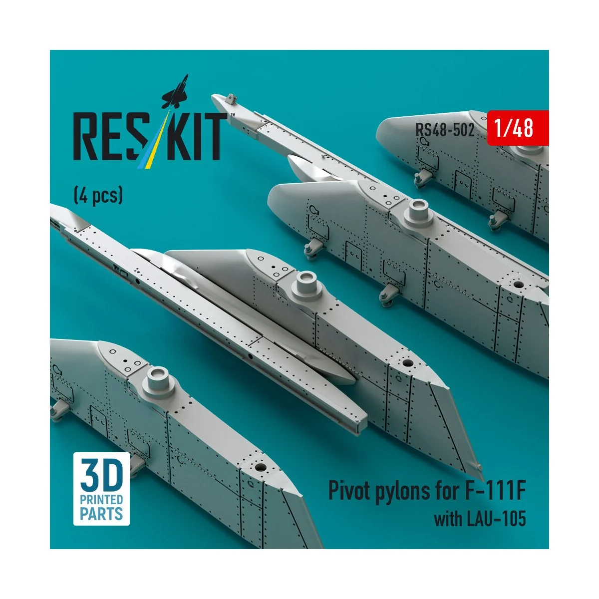 Pivot pylons for F-111F with LAU-105 (4 pcs) (3D Printed), 1/48 - R...