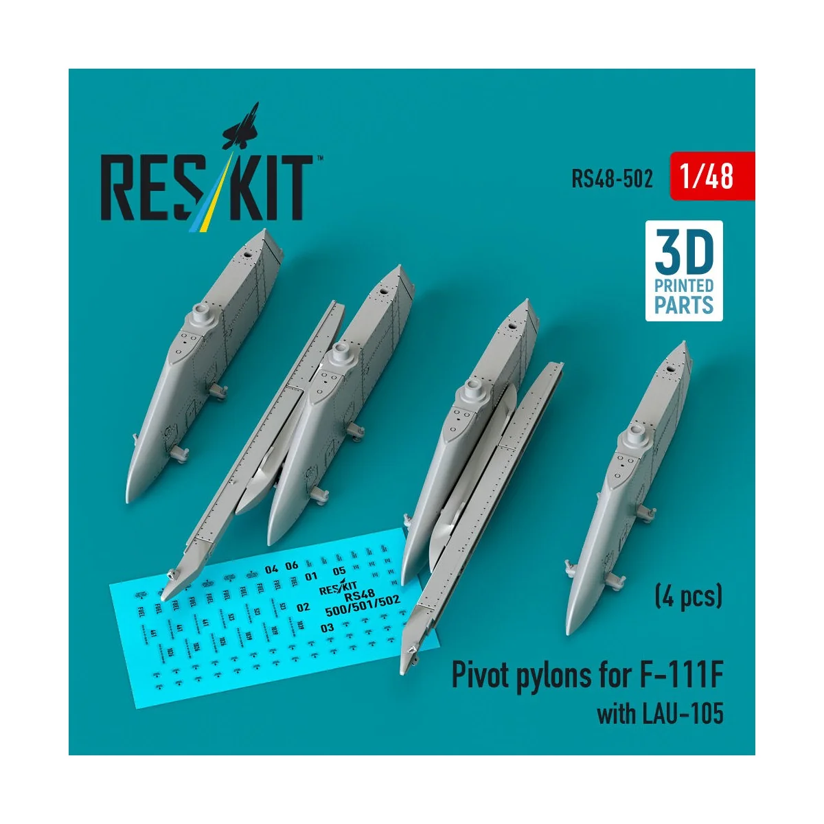 Pivot pylons for F-111F with LAU-105 (4 pcs) (3D Printed) - ResKit ...