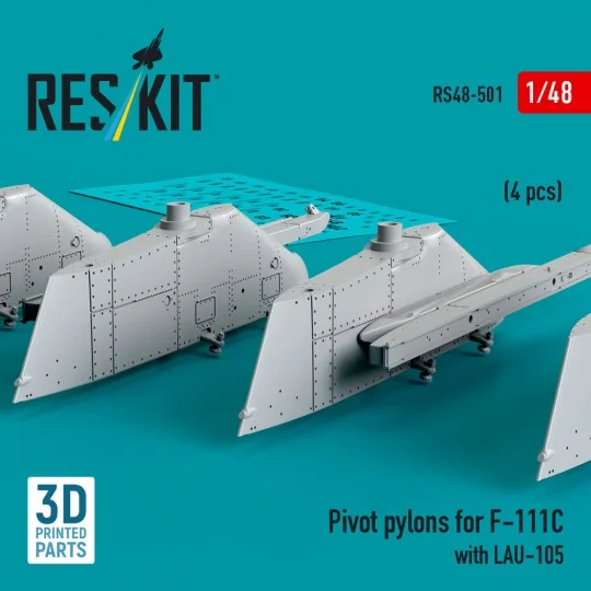 Pivot pylons for F-111C with LAU-105 (4 pcs) (3D Printed), 1/48 - R... Pivot pylons for F-111C with LAU-105 (4 pcs) (3D Printed), 1/48 - R...