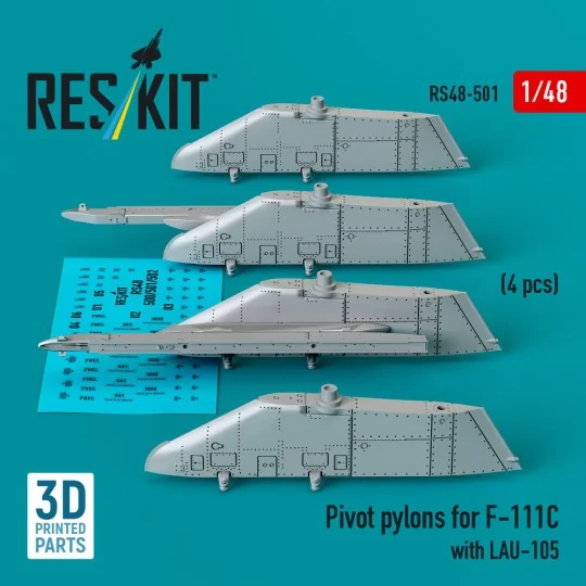 Pivot pylons for F-111C with LAU-105 (4 pcs) (3D Printed), 1/48 - R... Pivot pylons for F-111C with LAU-105 (4 pcs) (3D Printed), 1/48 - R...