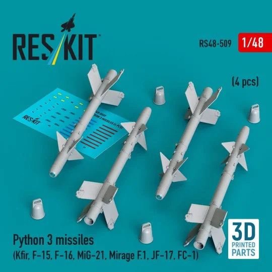 Python 3 missiles (4 pcs) (Kfir, F-15, F-16, MiG-21, Mirage F.1, JF...