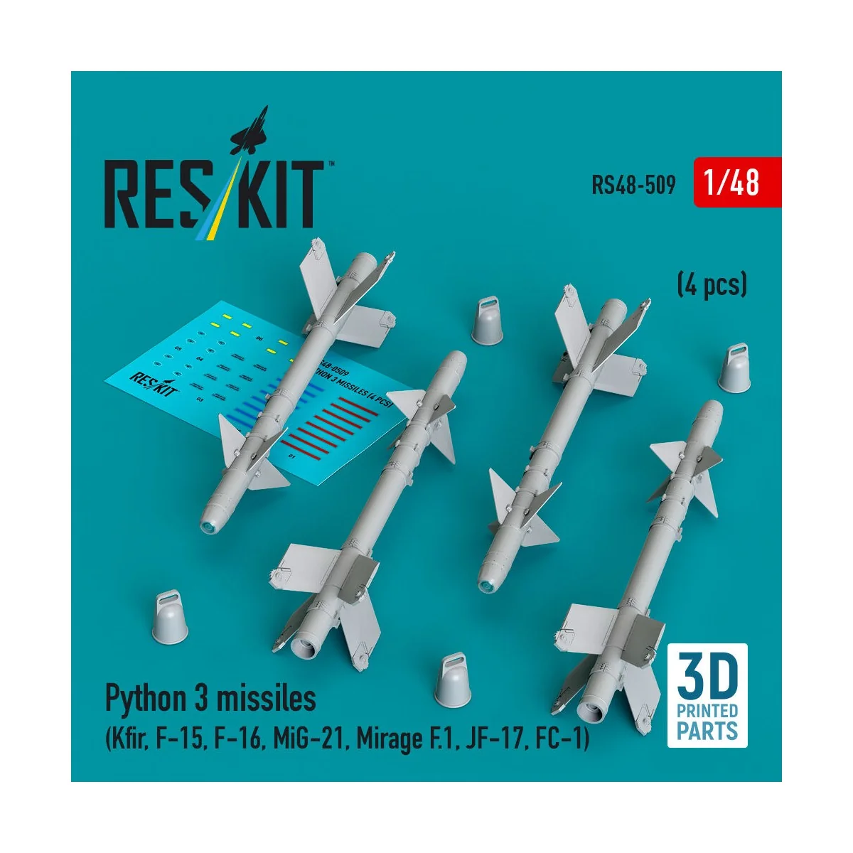 Python 3 missiles (4 pcs) (Kfir, F-15, F-16, MiG-21, Mirage F.1, JF...