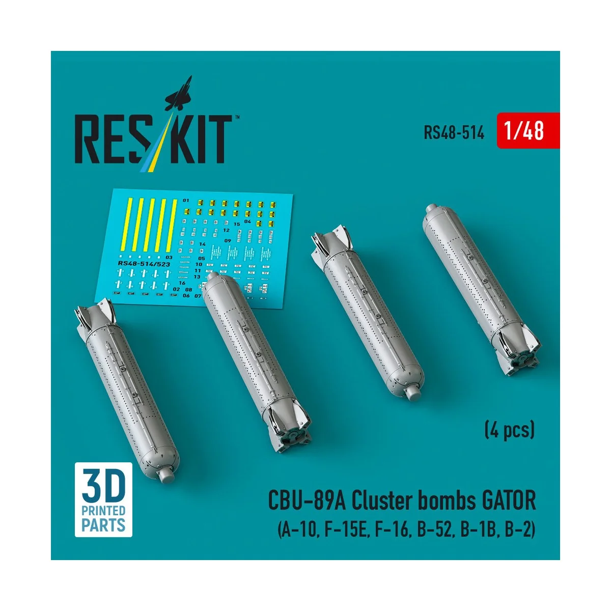 CBU-89A cluster bombs GATOR (4 pcs) (A-10, F-15E, F-16, B-52, B-1B,...